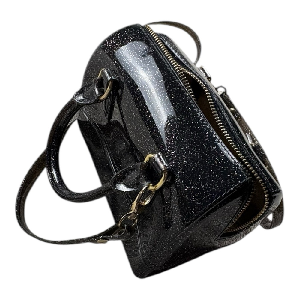 Carrying Kind Black Glitter Mini Satchel Crossbody Bag‎ Top Handle